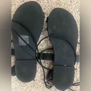 Black lace up sandals